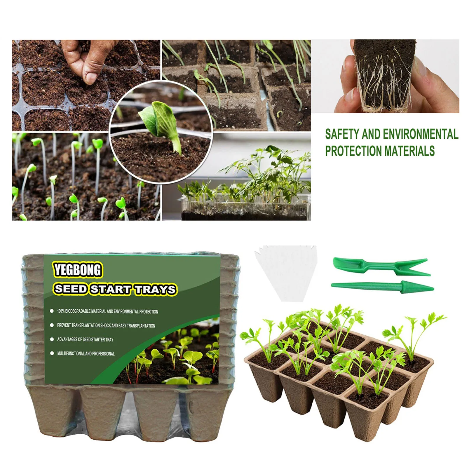 

Seedling Trays Plant Nursery Pot Plant Flower Grow Pots Starting Germination Nutrition Tray Gardening Sowing Tools Free Shipping