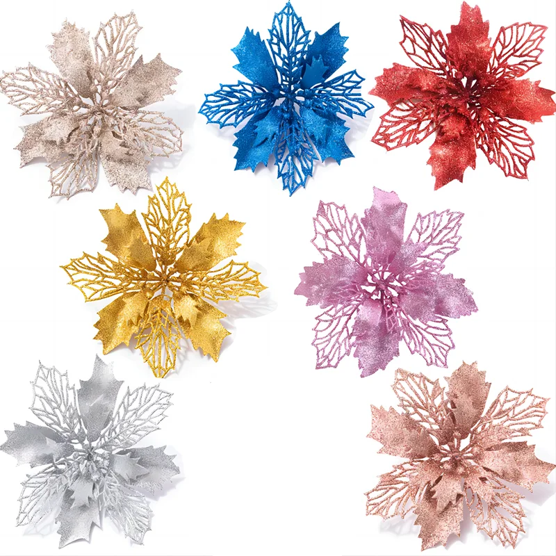 

Рождественские цветы DIY House, красный, ПВХ