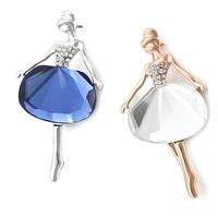 crystal brooches princess ballet pins for women suit rhinestone jewelry fashion dancer brooch scarf buckle clothing accessories