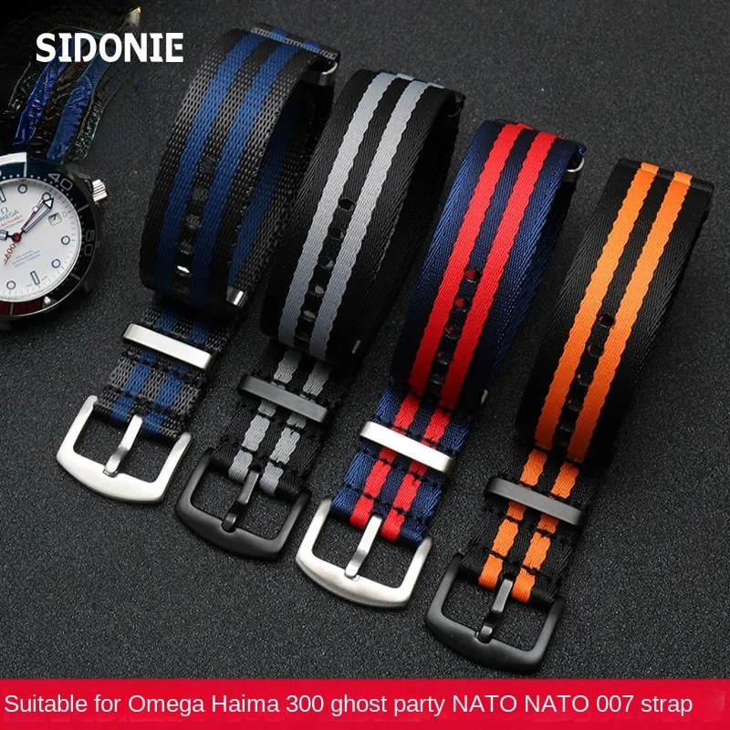 Nylon Watchband for Omega Seamaster 300 Ghost Party NATO 007 James Bond 20 22mm Watch Strap