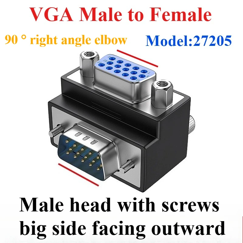 

9/15-контактный угловой адаптер DB9/VGA 90 градусов