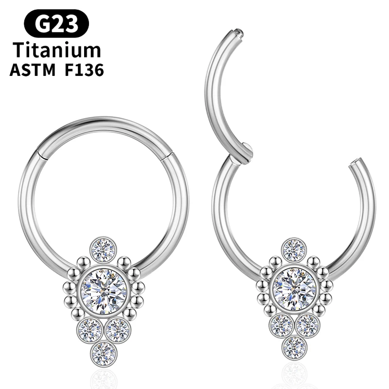 

Titanium Bars Piercing Nose Septum Ring Sexy Tragus Helix Zircon Cartilage Charming G23 Internal Earrings Women Body Jewelry