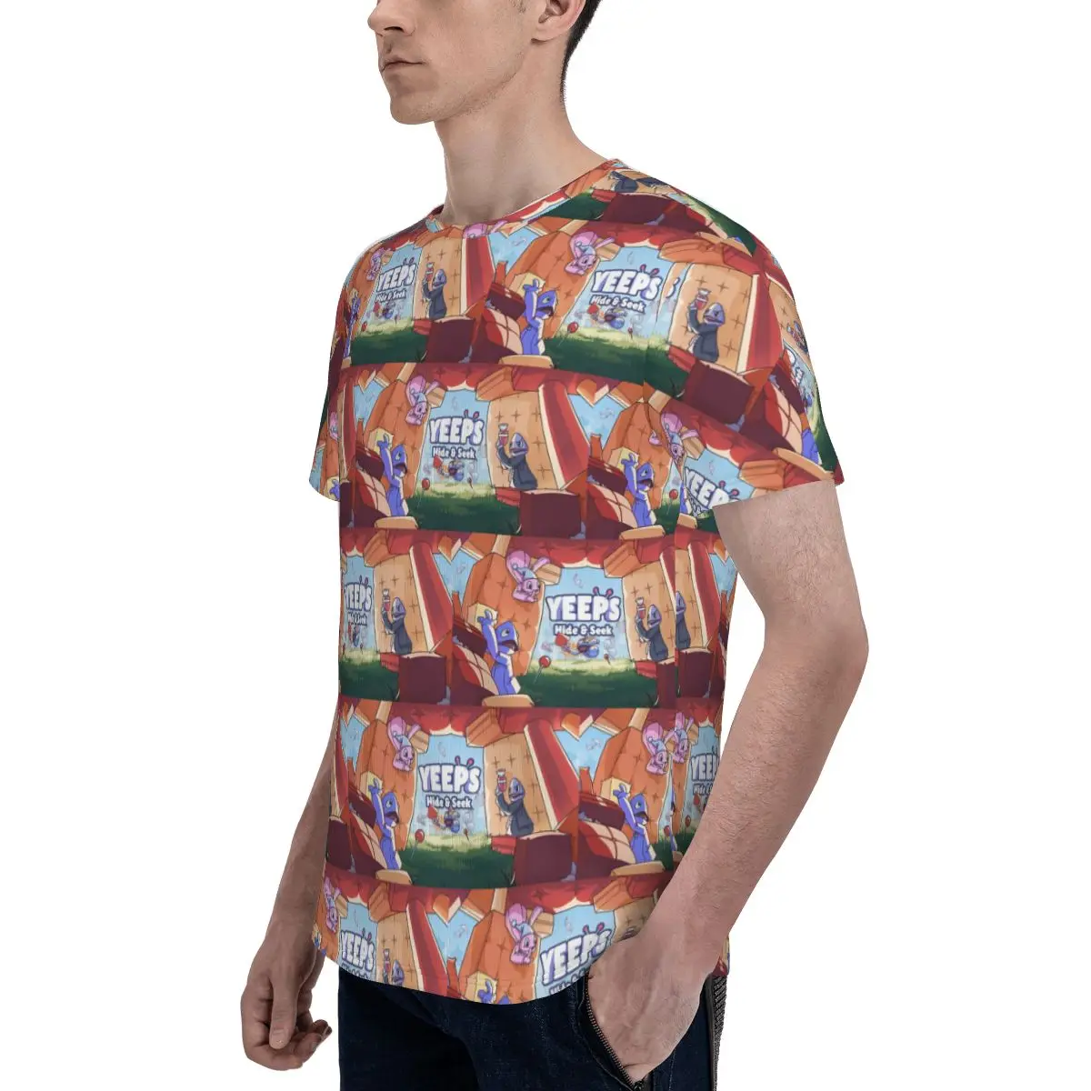 Фото Футболка Yeeps Hide And Seek из 100% хлопка, мужская, забавная, с круглым вырезом и коротким рукавом. №5