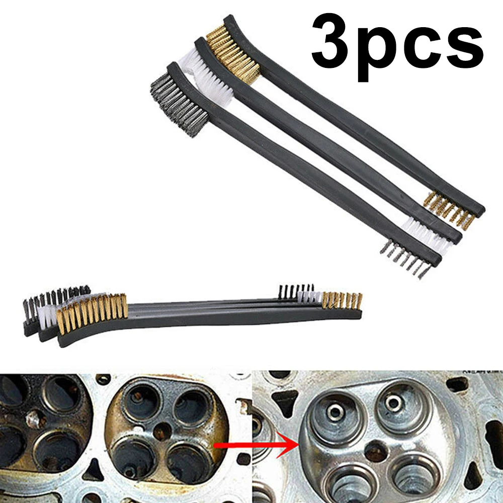 

3Pcs Mini Wire Brush Set Stainless Steel Brass Nylon Wire Brush For Grinder Fitter Machine Cleaning Polishing Metal Rust Tools
