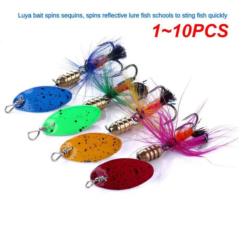 

1~10PCS Glowing Soft Bait Metal Super Spinner Bait Colored Feathers Temptation Fish School Strong Penetration Power Bait Joint