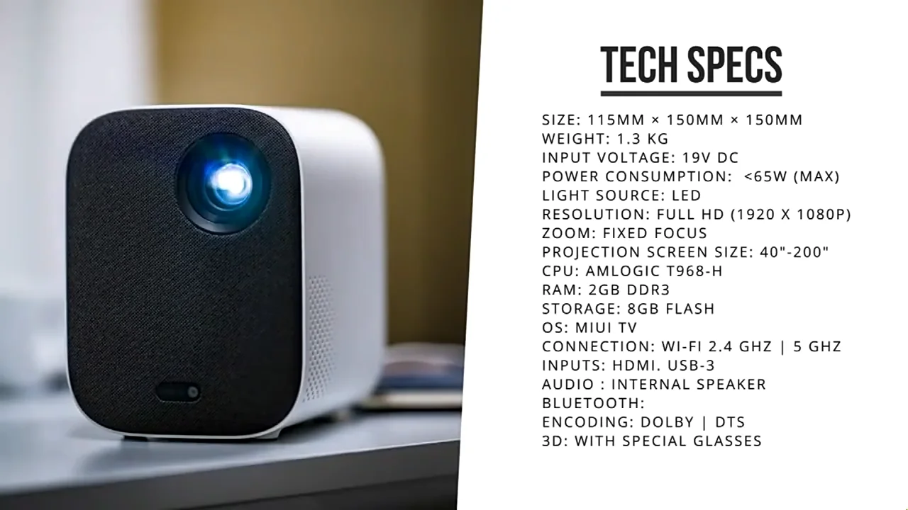 

Global Version Youth Edition Compact Dolby Audio Google Assistant Home Theater Auto-focusing 1080P HDR Laser Projector 4k