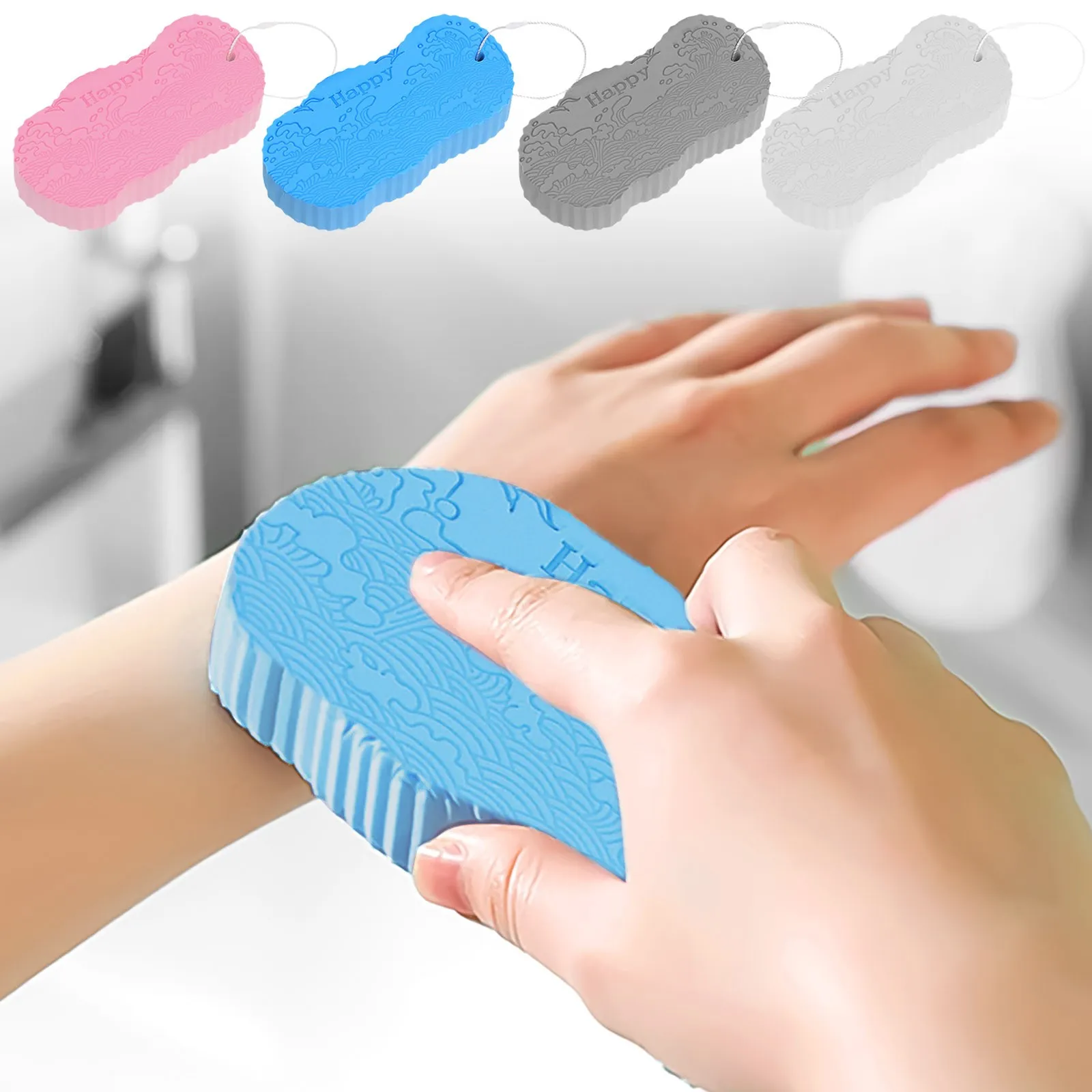 

Губка для купания, губка для удаления омертвевшей кожи, отшелушивающий массажер, Очищающая щетка для душа, губка для пилинга, инструмент для...