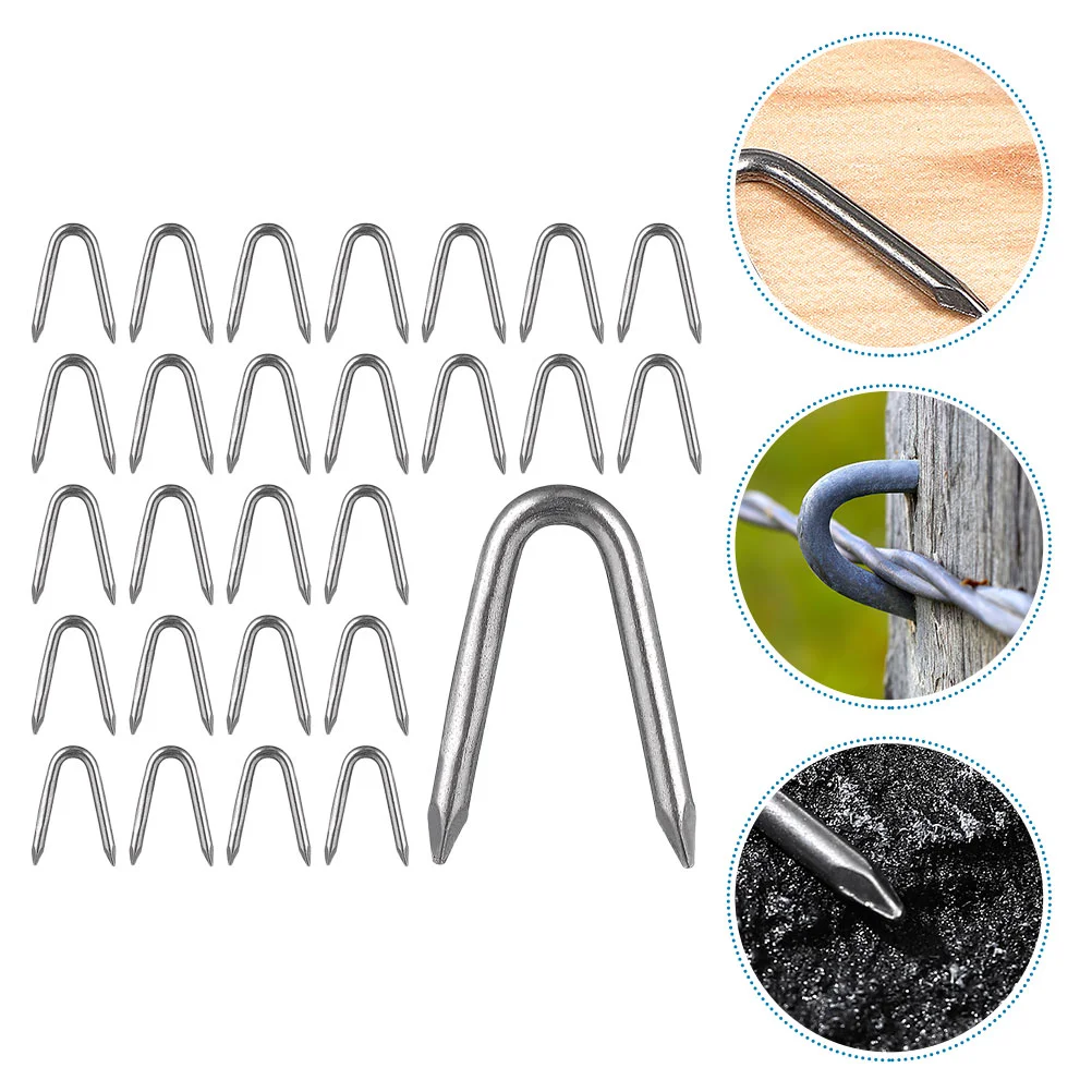 

U Fences Nail Stakes Nails Fixing Shaped Fence Gardening Garden Stake Metal Home Accessory Mail Outdoor Supplies Pegs