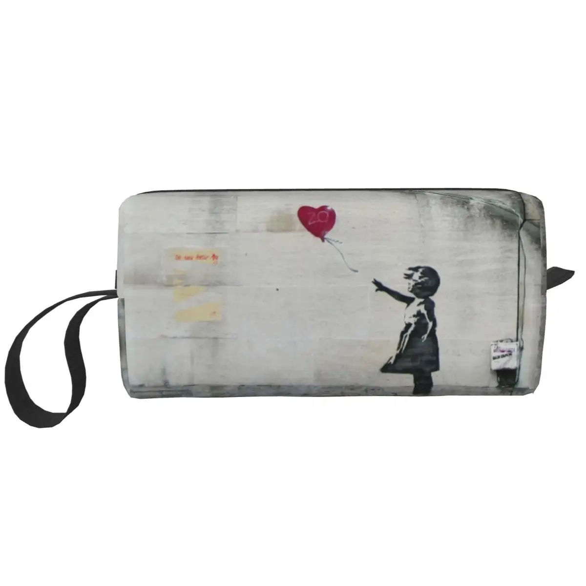 

Custom Banksy Balloon Girl Toiletry Bag Women Street Graffiti Artist Makeup Cosmetic Organizer Lady Beauty Storage Dopp Kit Case