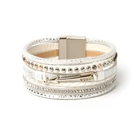 multi strands gold tone stud bracelet gold arrow charm link stronger magnetic clasp bracelet
