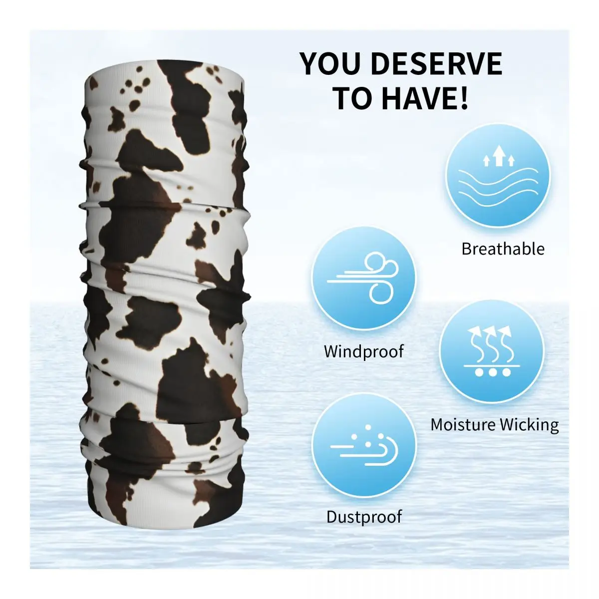 Камуфляжная бандана с милым коровьим узором маска на шею шарф принтом