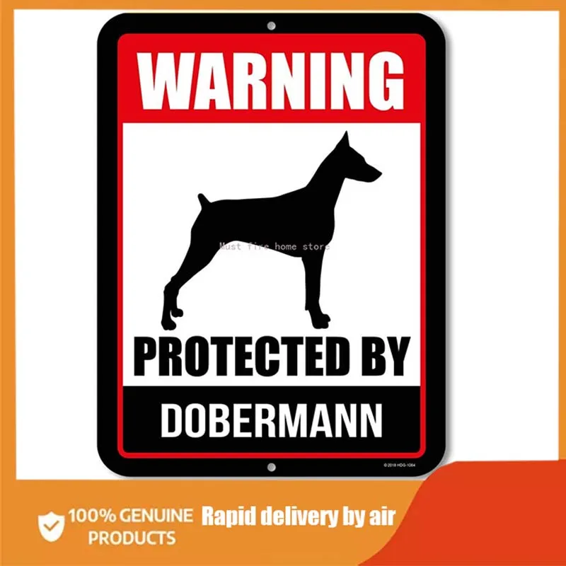 

Warning Protected by Doberman 9 x 12 inch Beware of Dog Warning Metal Aluminum Sign Decor metal plate wall decor