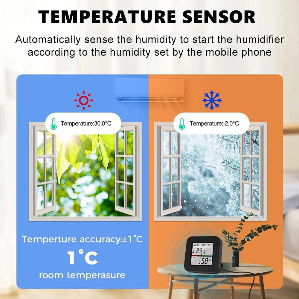 Фото Универсальный ИК-пульт Arumny Tuya Smart WiFi с ЖК-дисплеем, датчиком температуры и влажности, управлением через приложение Smart Life и голосовым управлением, совместим с Alexa и Google Home №5