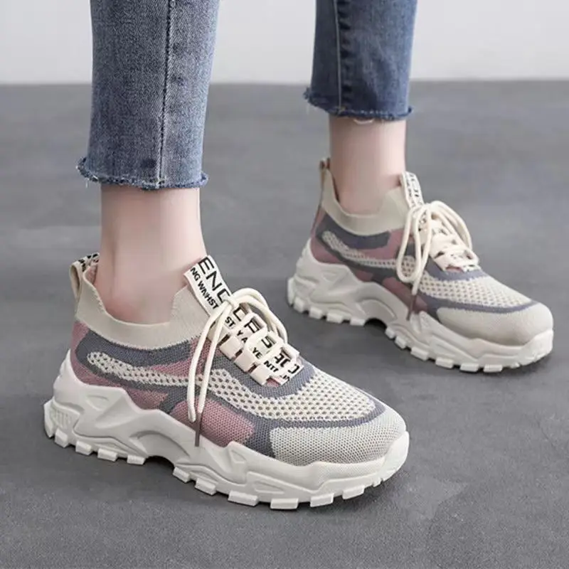 Soft and Comfortable Women's Shoes with Thick Soles Increased New Versatile Sports Shoes  Platform Sneakers  Zapatillas De Mujer