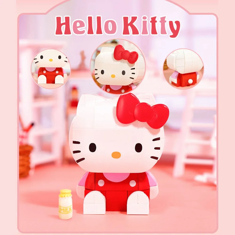 

Hello Kitty Sanrio друзья аниме Cinnamoroll Pompompurin My Melody Kuromi строительные блоки кирпичи для девочек Детская игрушка Подарочный набор