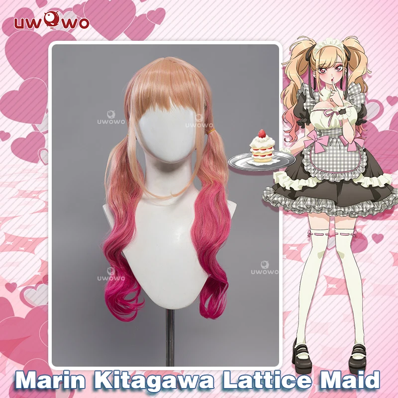 

UWOWO Anime/Manga My Dress-Up Darling Marin Kitagawa Cosplay Wig Lattice Maid Cosplay Costumes