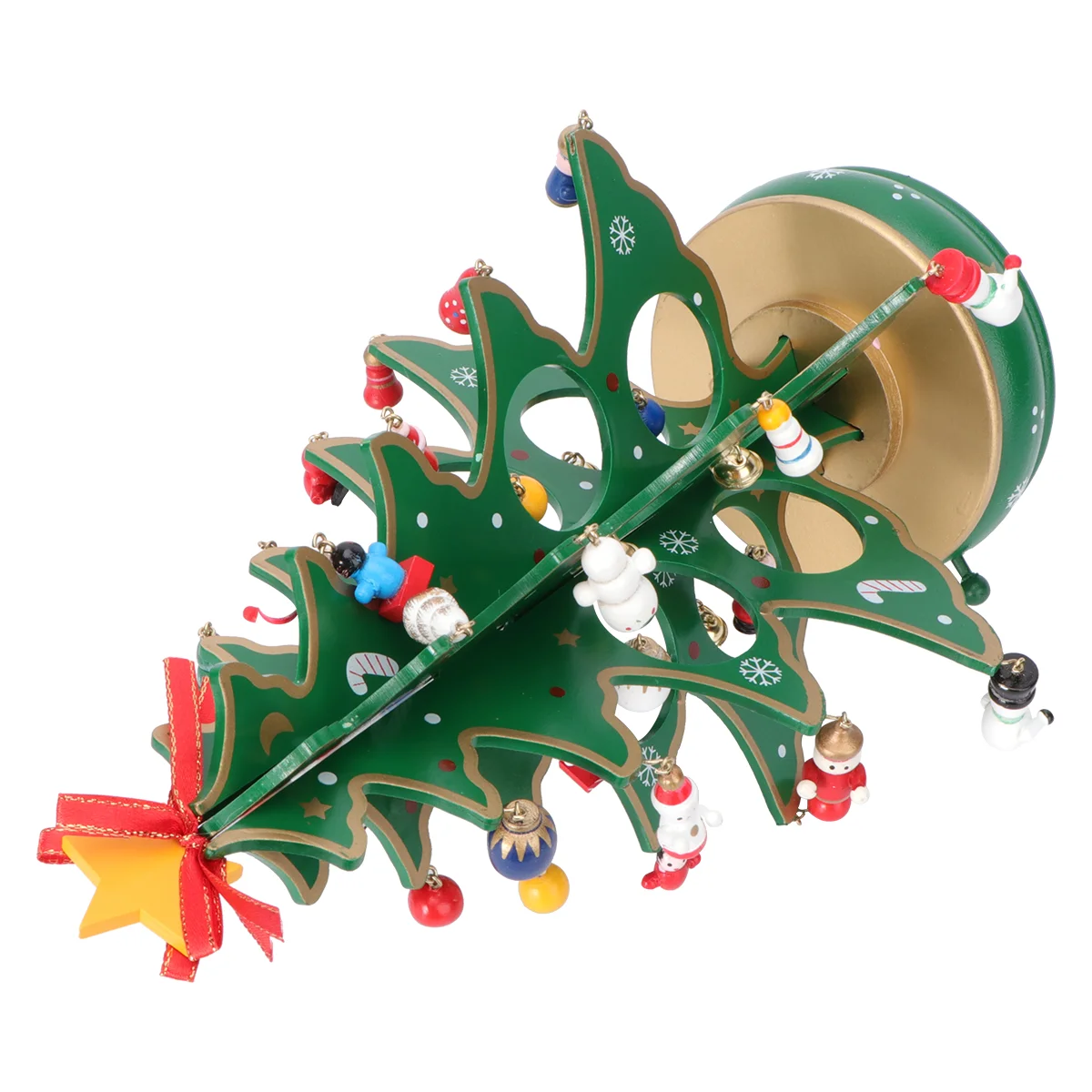 

Classic Music Box Wooden Clockwork Design Christmas Tree With Pendants Miniature Handmade Music Box For Birthday Valentine's