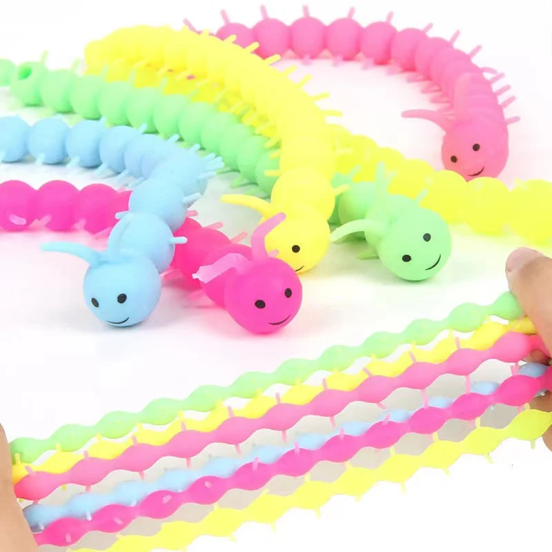 30-3PCS Funny Unicorn Pull Worm Noodle Fidget Toys Stretch String TPR Rope Anti Stress Toys String Stress Relief Autism Vent Toy images - 6