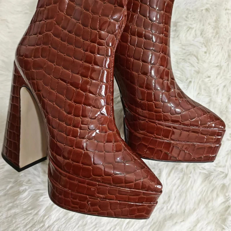 Big Size 43 45 Women's Mid-calf Platform Boots 2023 Autumn and Winter Fashion Elegant High Heels Long Boots Party Shoes Footwear