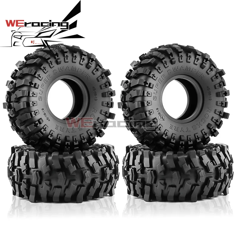 

118*45mm 4PCS 1.9" Rubber Mud Wheel Tires for 1:10 RC Crawler Car Axial SCX10 III AXI03007 TRX4 Redcat Gen8 RC4WD D90 cc01