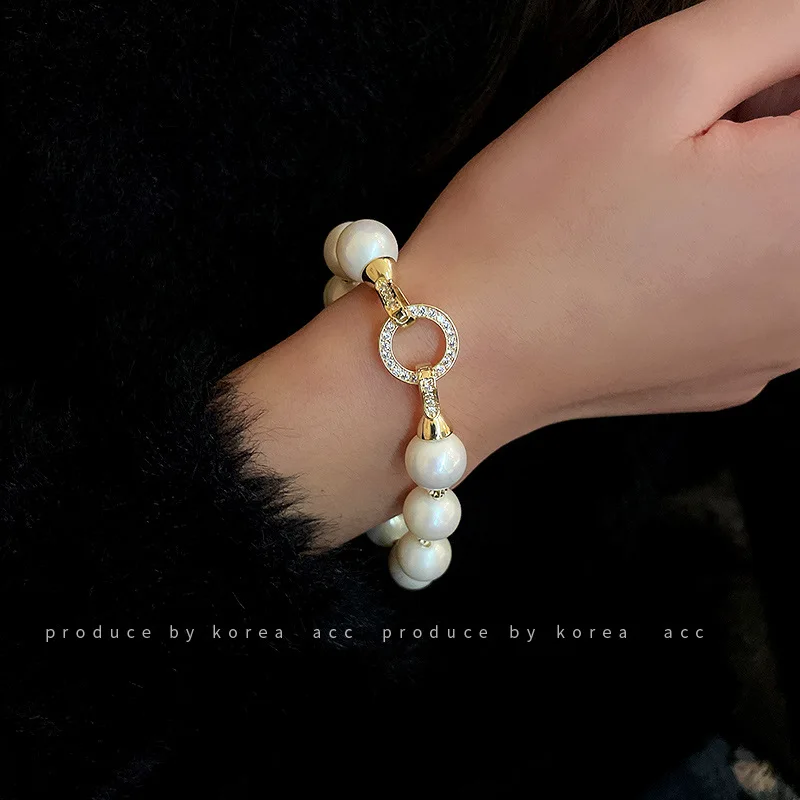 

Fashion Sweet Zircon Pearl Bracelet Temperament Simple Bracelet For Women