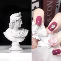 1 pc nail art mini artistic statue white resin nails photo props tools gel nail polish tips display stand accessories manicure