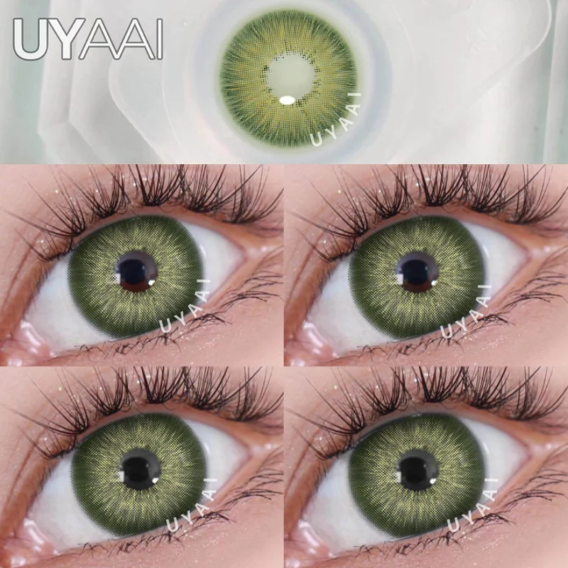UYAAI 1 Pair Colored Contact Lenses for Eyes Free Shipping Brown Lense Blue Lenses Gray Eye Contact Fashion Lenses Korean Lenses