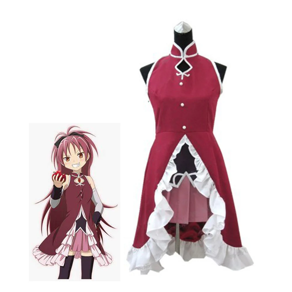 

Аниме Puella Magi Madoka Magica Косплей Костюм Akemi Homura Kaname Madoka красное платье для Хэллоуина