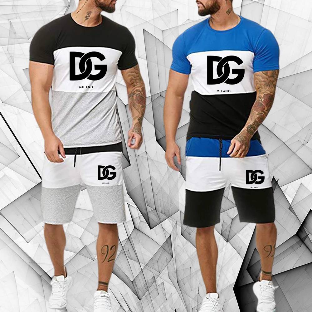 

Костюм спортивный мужской полосатый, рубашка и топ для бодибилдинга, одежда для бега, уличная одежда, лето