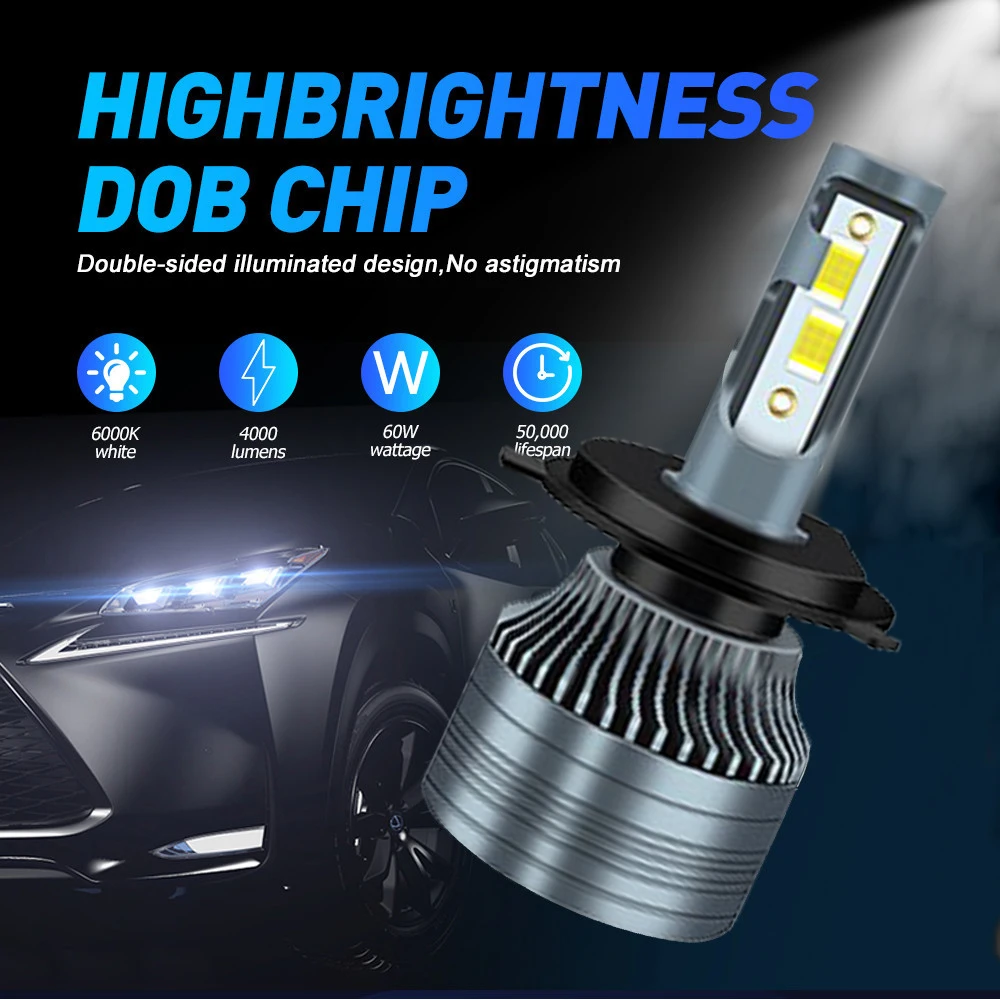 2 шт. для TOYOTA VIOS NCP93-2008-2017 6000k H4 сверхъяркая фара ближнего/дальнего света лампочка