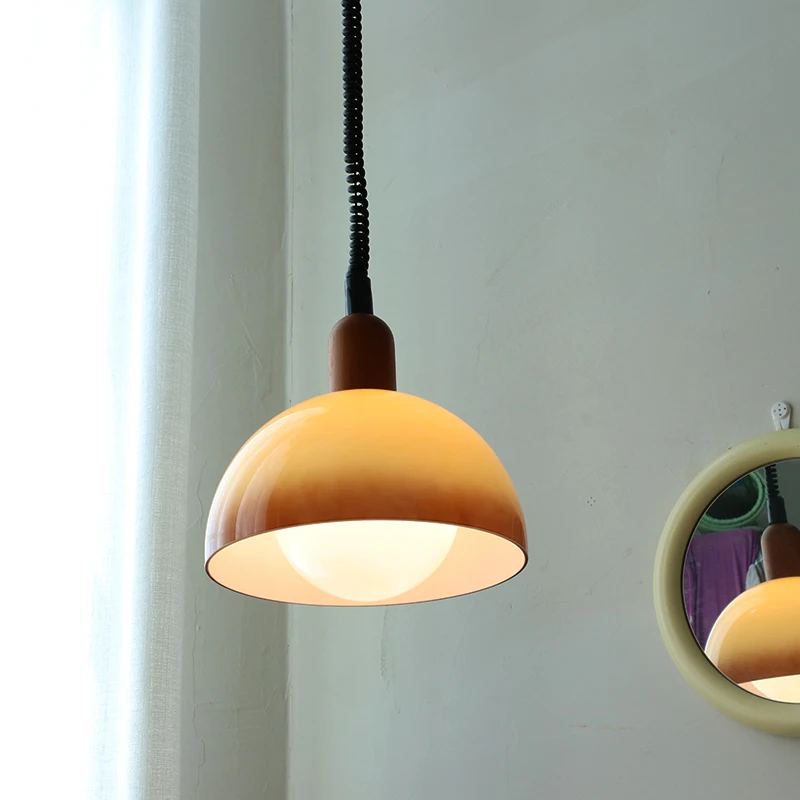 

Retro Glass Chandelier Can Be Stretched Bedroom Bedside Restaurant Kitchen Island Pendant Lights Cafe Bar Lights Pendant Lights
