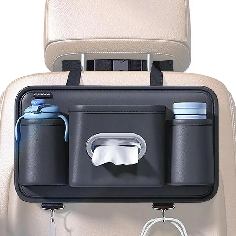 

Автомобильный Органайзер на заднее сиденье со складным подносом, держатель для планшета, коробка для салфеток, сумка на заднее сиденье автомобиля, защитные аксессуары, автомобильная сумка