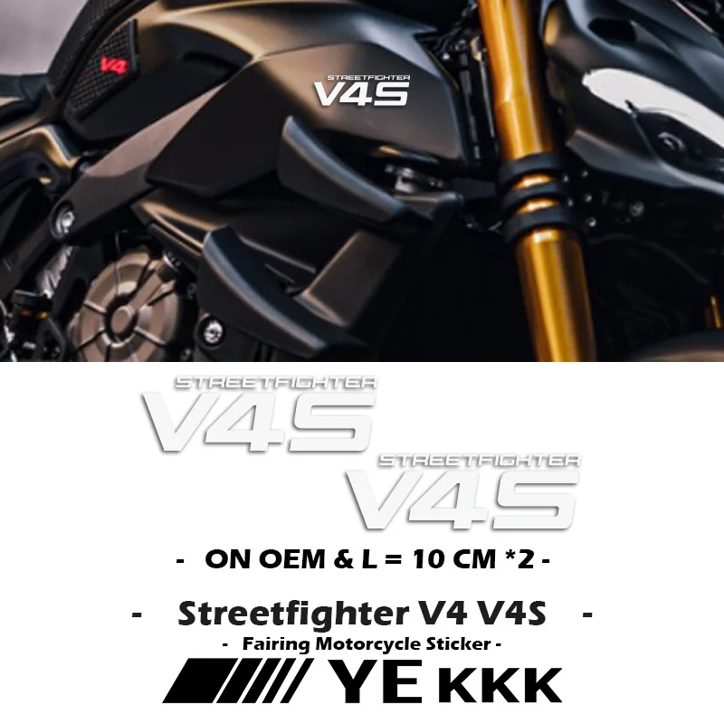 

Length 10CM *2 Hollow Stickers For Ducati Streetfighter V4S SP2 Motorcycle Fairing Shell Sticker Decal No OEM DIY