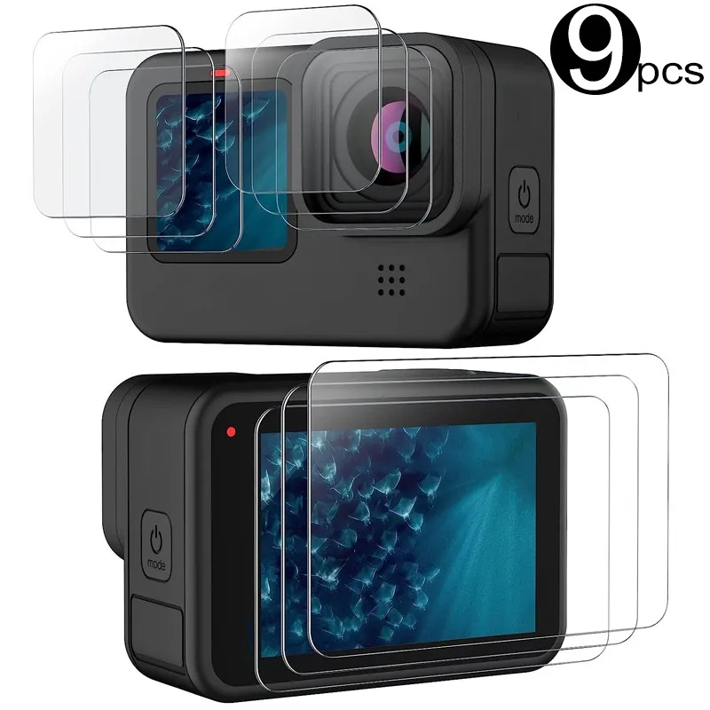 Для Go Pro Hero 11 Hero10 Hero9 черная защита экрана 9H твердое Закаленное стекло пленка для GoPro Hero 11 10 9 Защита для камеры