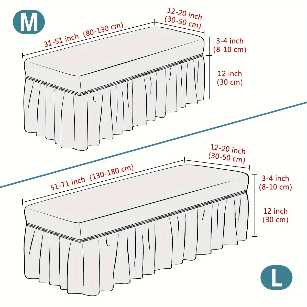 1pc Luxurious Long Bench Cover - Stretchy Dustproof Water-Resistant and Easy-to-Clean Slipcover Protector for Home Hotel Li