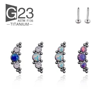 2022 new opal earrings for women g23 titanium lip studs cartilage earrings punching high end luxury zircon opal jewelry gifts