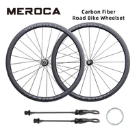 meroca 700c road bike carbon fiber wheelset 38mm50mm rim wheel set tubeless quality carbon fiber rims for cycling