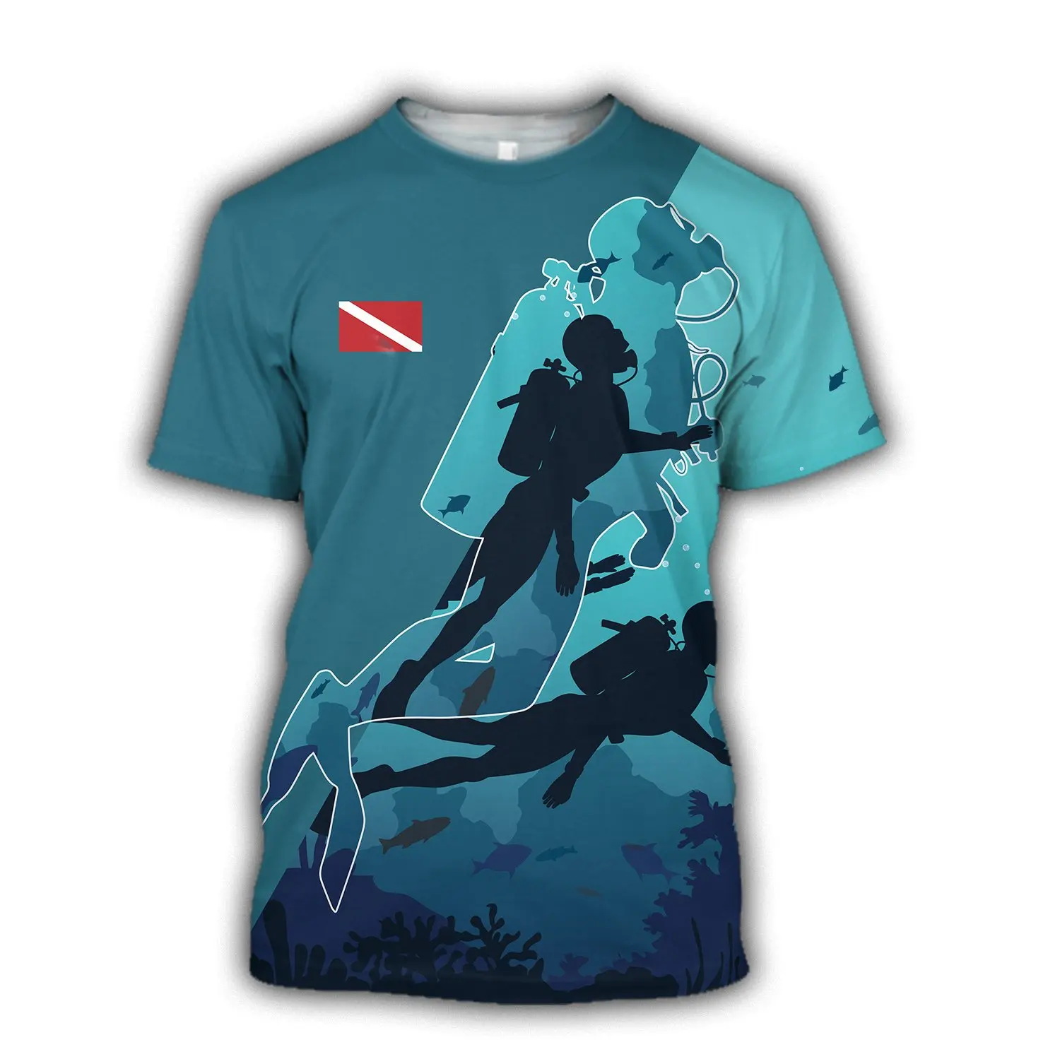 

Slowdive Scuba Diving T Shirt Casual Fashion 3D Print T Shirt Hip Hop Short Sleeve Crew Neck Tee Dive Into The Sea Streetwear
