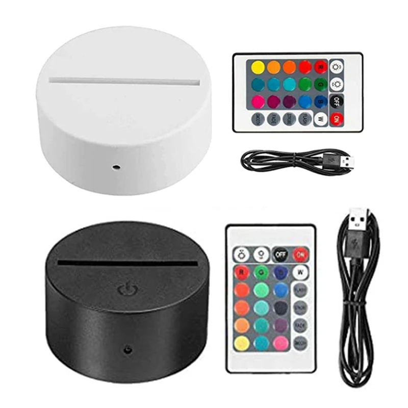 

2Pcs Night LED Lamp Base Small Night Lamp Base Remote Control Colorful Small Night Lamp USB Lamp Base Acrylic Table Lamp