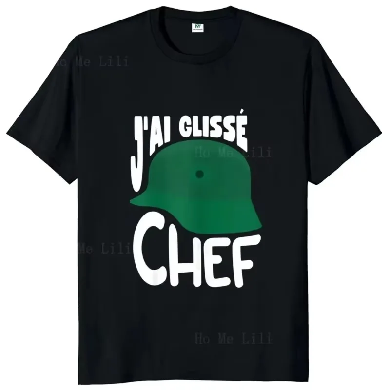 Фото Футболки для мужчин J'Ai Glisse Chef с забавными цитатами из французских фильмов, футболки с изображением знаменитостей, высококачественные повседневные футболки из 100% хлопка, унисекс, повседневные №2