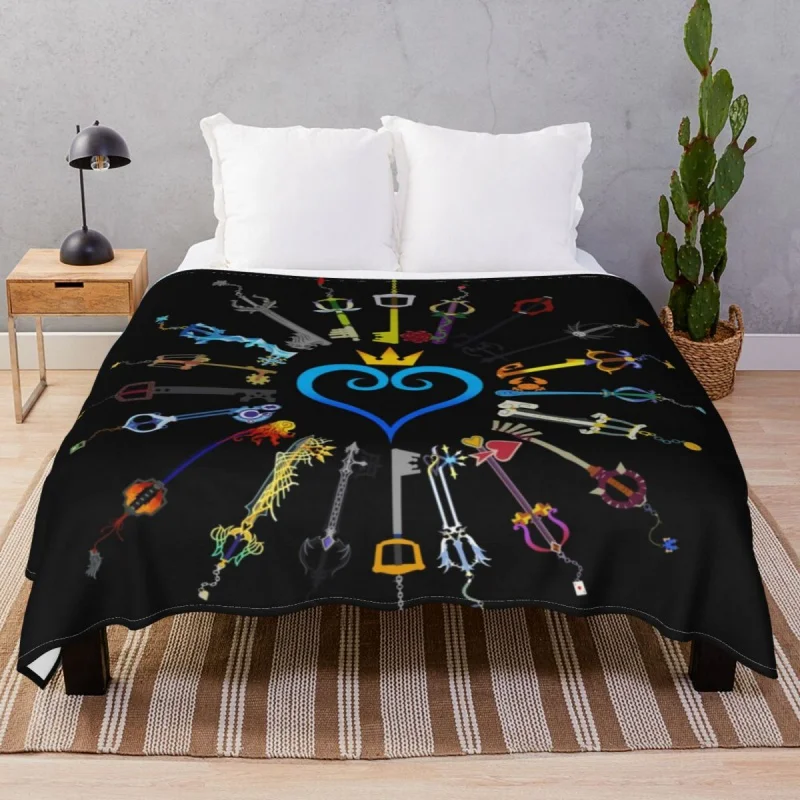

Kingdom Hearts Keyblades Blanket Flannel Decoration Lightweight Throw Thick blankets for Bedding Home Travel Office