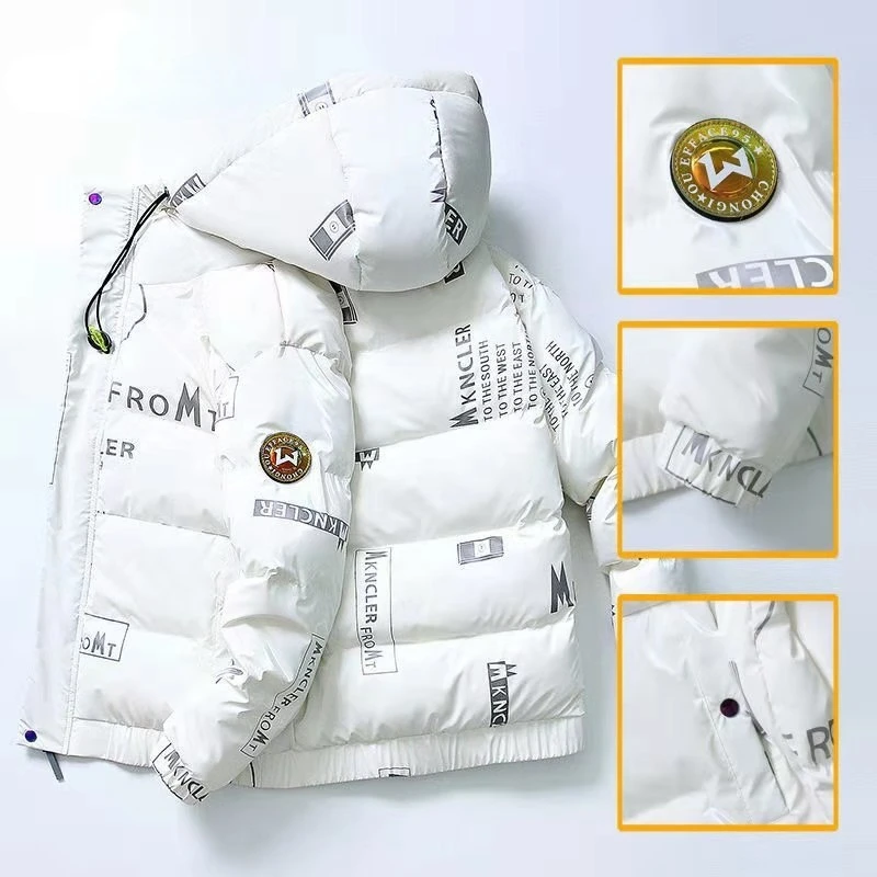 Men's autumn and winter jacket white duck down jacket, short version,Korean top fashion youth hooded sweater high-quality jacket