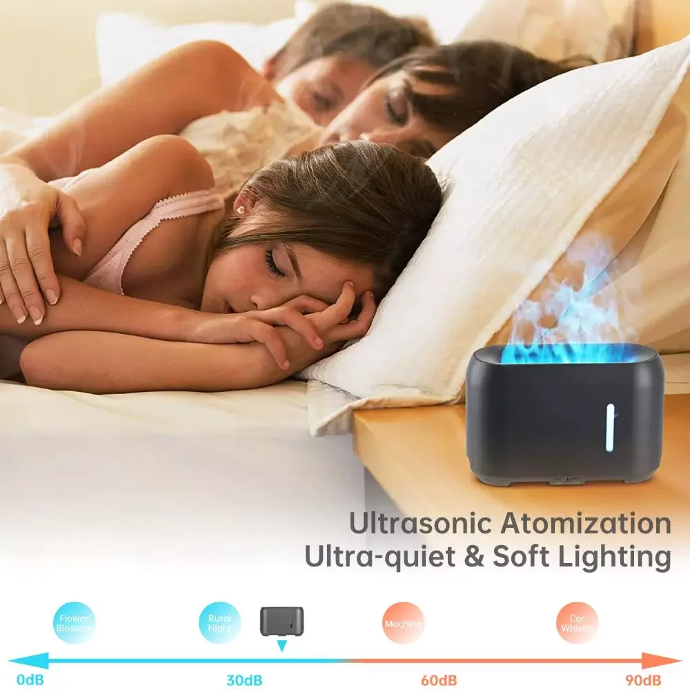 

Essential Oil Diffuser Simulation Flame Ultrasonic Air Humidifier Home Car Office Air Freshener Fragrance Sooth Sleep Atomizer