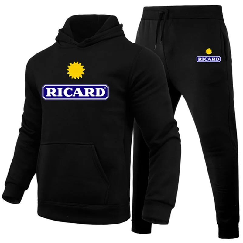 

Костюм спортивный Ricard мужской из свитшота и брюк, повседневная спортивная одежда, худи, костюм на осень и зиму