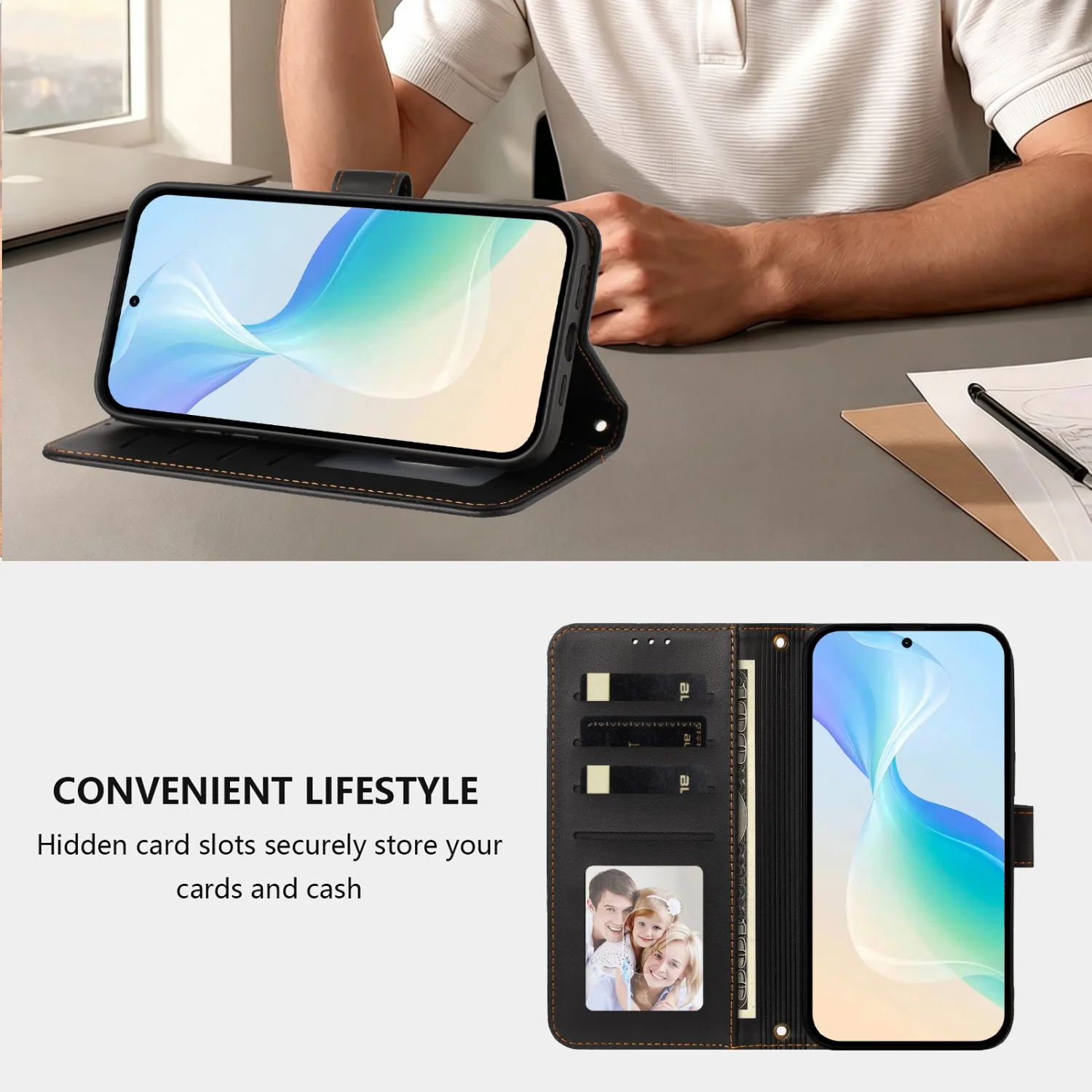Фото Кожаный чехол-кошелек на молнии для Xiaomi POCO X8 X7 X6 X5 X4 X3 NFC, флип-чехол с RFID-защитой, книжка-кейс для телефонов Xiaomi Poco F3 F5 F6 F7 F8 Pro №5