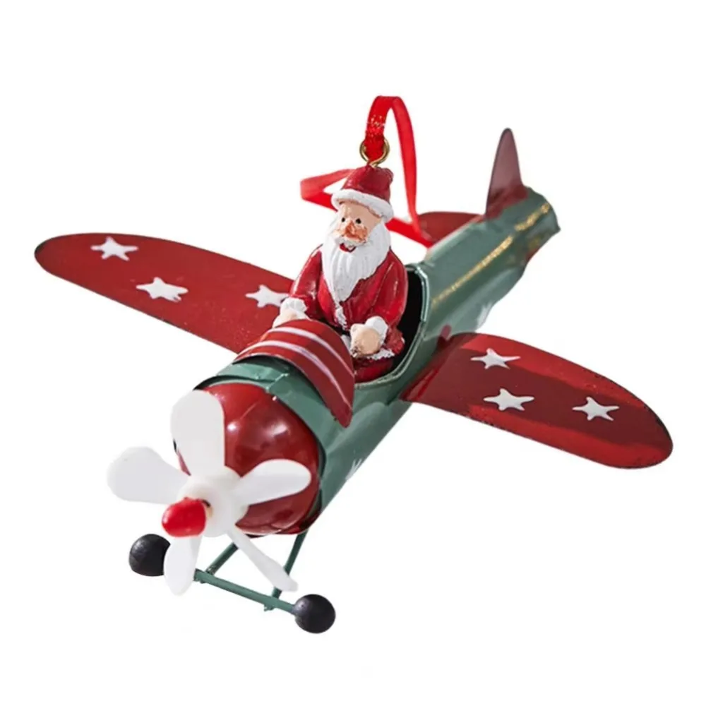 

Железная подвеска Санта-самолет красный