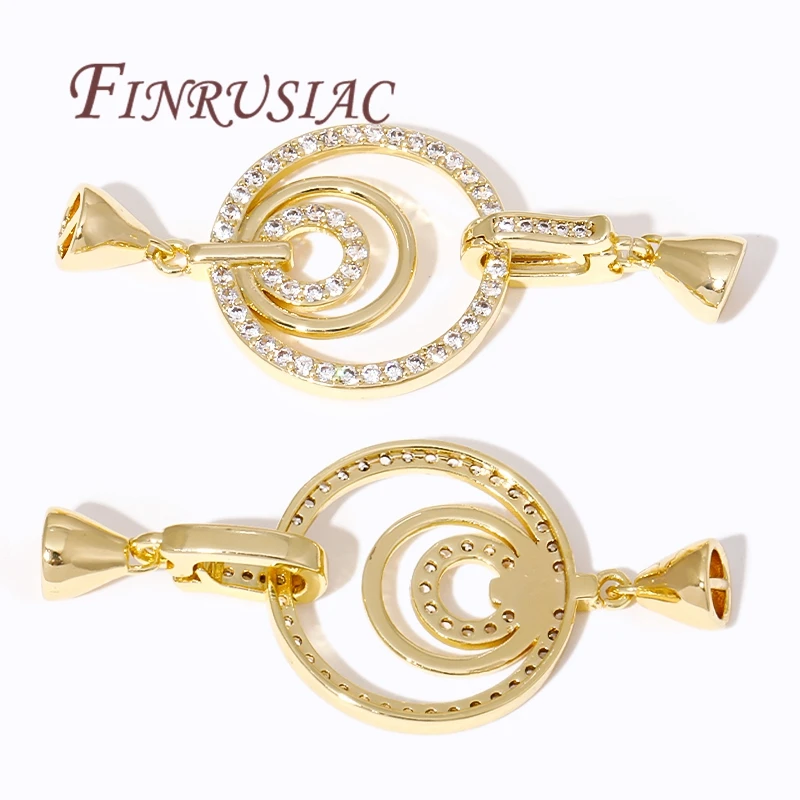 Соединители для бижутерии из 18-каратного золота с фианитами