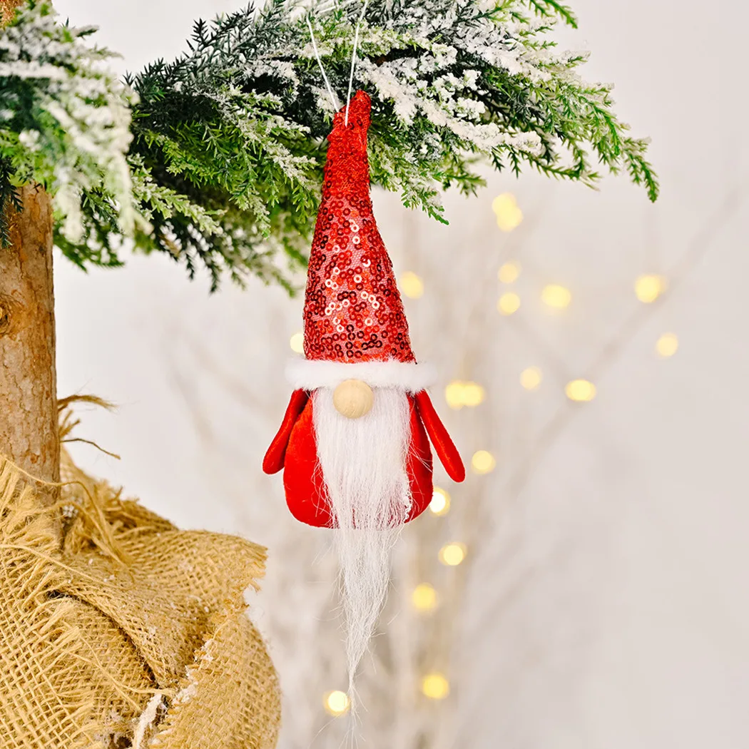 

Santa Claus Pendant Pendants Plush Shop Tree Xmas Christmas Decor Doll Elf Hanging Holiday Home Ornaments Party