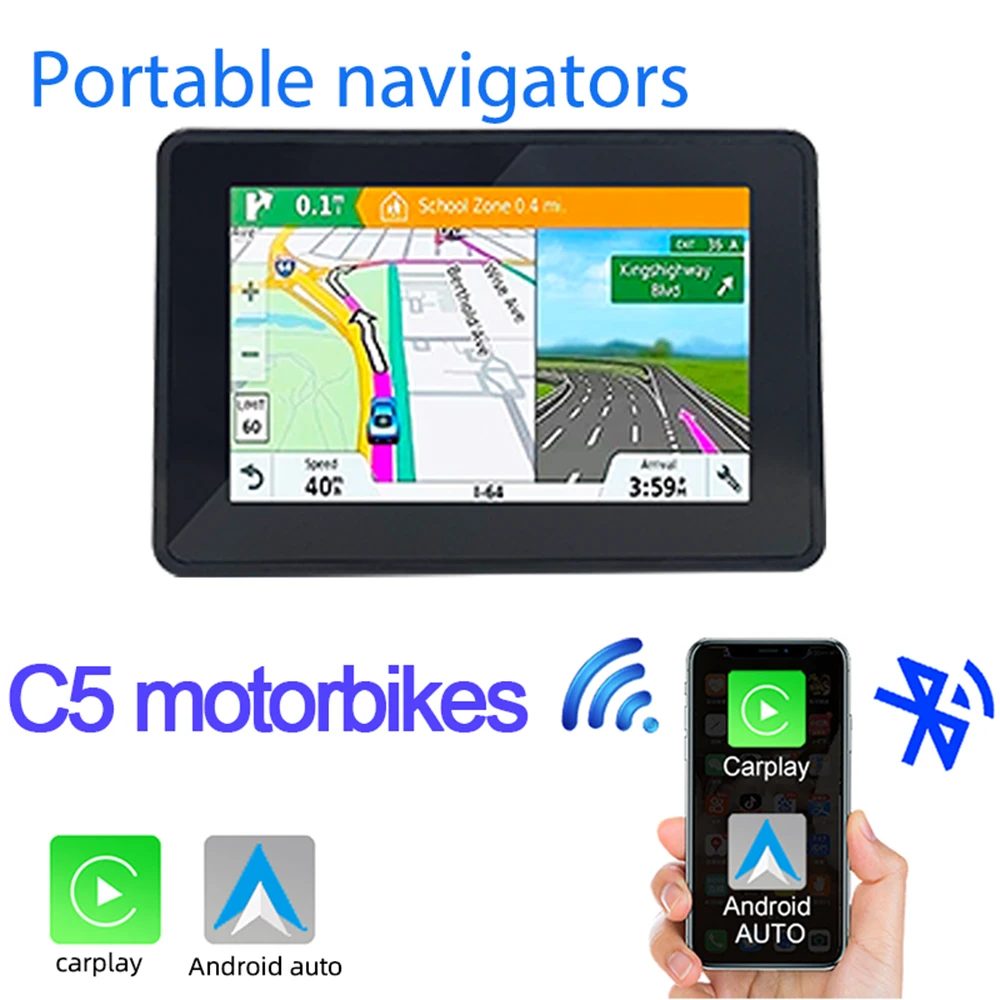 Мотоциклетный навигатор 5 дюймов монтажный кронштейн Carplay Android автомобильный