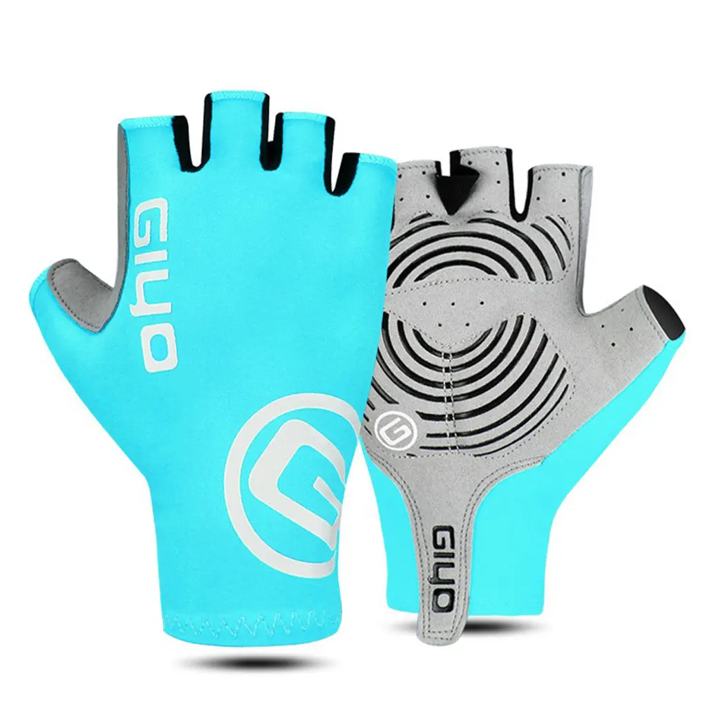 

1/2/3 Half Gloves Multicolored Hiking Auxiliary Cycling Mittens Multipurpose Non-slippery Pad Bike Supplies Light Blue M